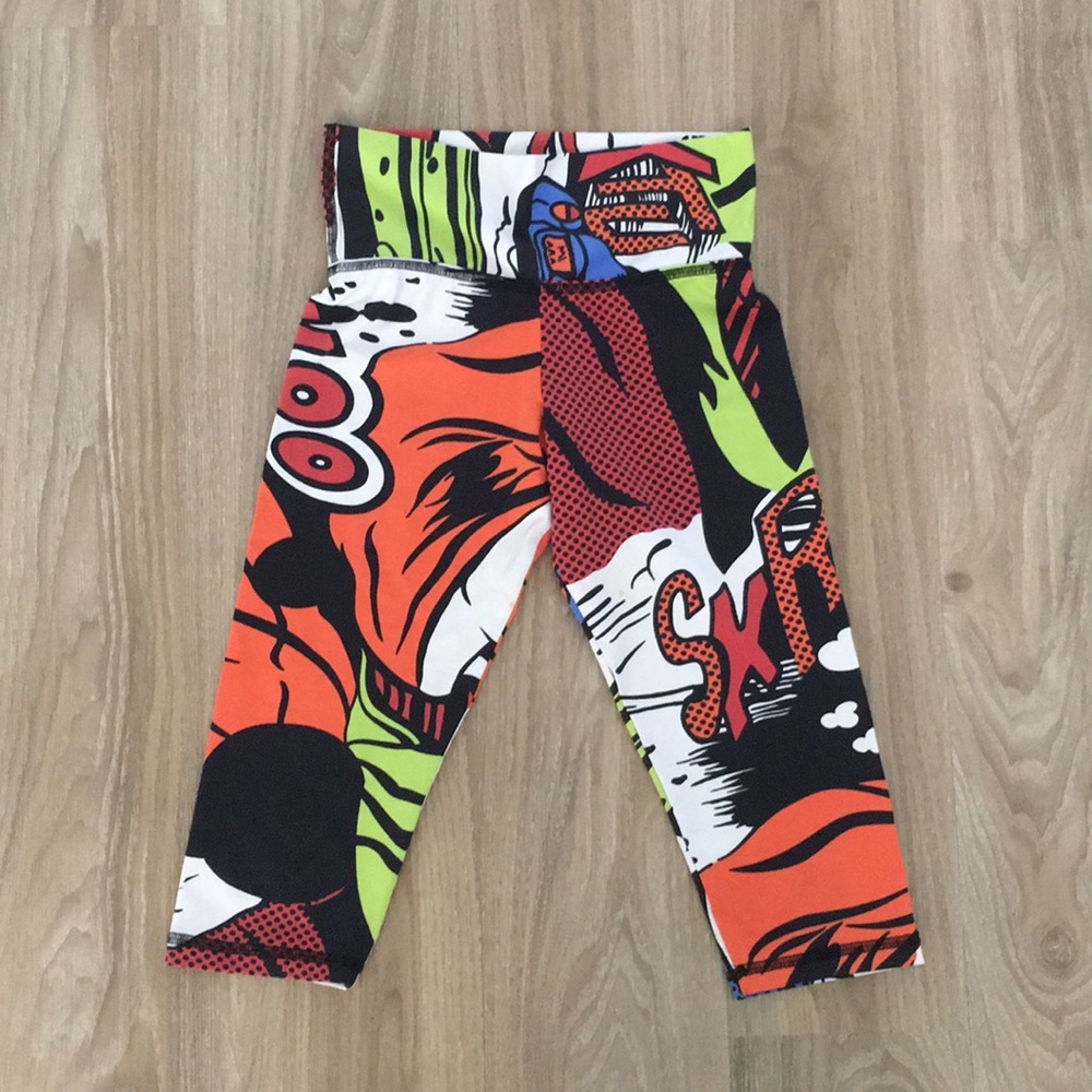 Comic Book Print Exercise Pants Sz S